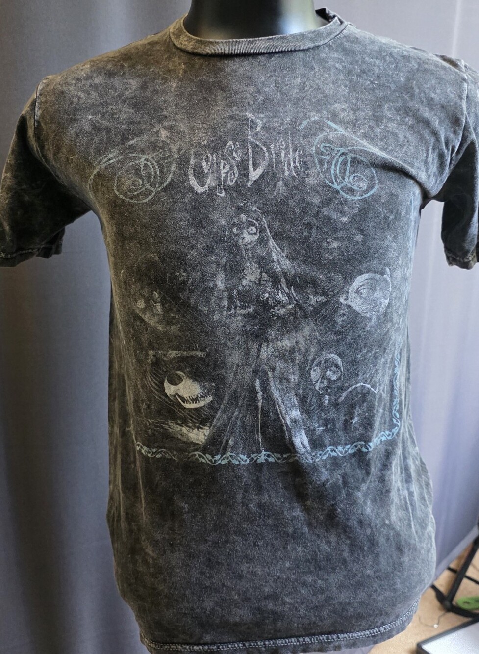 Corpse Bridge Acid Wash Tee SMALL Tim Burtin